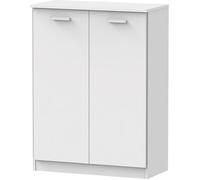 Commode avec 2 portes battantes coloris blanc - Hauteur 101 x Longueur 74 x Profondeur 36 cm
