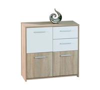 Commode avec 3 portes et 2 tiroirs Chêne de Sonoma, Dim : 77 x 30 x 77 cm --