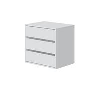 PEGANE Commode avec 3 tiroirs Coloris Blanc - Hauteur 56 x Largeur 60 x Profondeur 44 cm