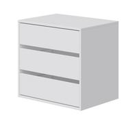 Commode avec 3 tiroirs coloris blanc - Hauteur 56 x largeur 60 x profondeur 44 cm
