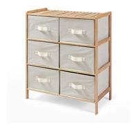 Commode avec 6 tiroirs en tissu Maldon 79 x 66 x 35 cm naturel / beige