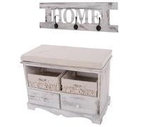 Mendler Banc vestiaire à chaussures - Blanc