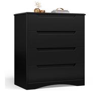 Commode - Bealife - 4 Tiroirs - Commode de Chambre - Noir - 71 x 41 x 82 cm