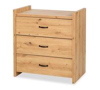 Commode bébé avec plan à langer amovible et 3 tiroirs Chêne - MON MOBILIER DESIGN - AMELIA