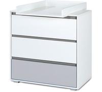 Commode bébé DALIA avec plan à langer amovible et 3 tiroirs - MON MOBILIER DESIGN - Blanc - Bois