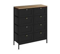 Commode Belaro, 80x95cm avec 8 tiroirs, Noir, Vicco 51899
