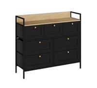 Commode Belaro, 98x85cm avec 7 tiroirs, Noir, Vicco 51898