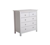 Commode BETTY BLANC 3 grands tiroirs et 2 petits en pin massif -