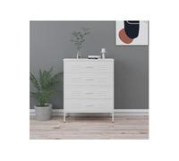 Commode Blanc 80x35x101,5 cm Acier Blanc G