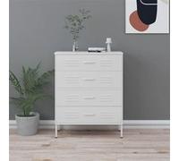 VIDAXL Commode Blanc Acier
