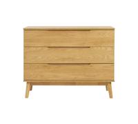 Commode scandinave bois clair chêne 3 tiroirs L90 cm FELIX