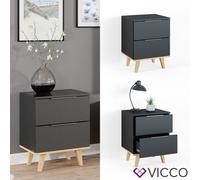 Commode buffet bas table de nuit, anthracite, chêne Nautica Vicco