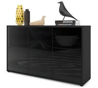 Commode Buffet Ben V3 - VLADON - Noir mat - Noir haute brillance - Bois - 36 cm - Scandinave - Moderne