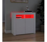 Commode/Buffet contemporain, avec lumières LED, Blanc 80x35x75 cm, LL0000095833