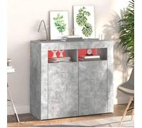 Commode/Buffet contemporain, avec lumières LED, Gris béton, 80x35x75 cm, LL0000095887