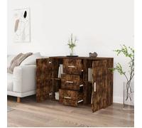 Commode/Buffet contemporain, Chêne fumé, 91x29,5x65 cm, Bois d'ingénierie LL0000197223