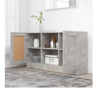Commode/Buffet contemporain, Gris béton, 120x30,5x70 cm, Bois d'ingénierie LL0000014455