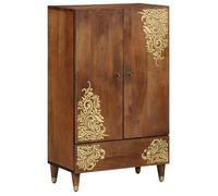 Commode/Buffet Haut Armoire moderne 1 PC - Solide - Classeur de rangement - Marron 60x33x100 cm Bois de mangue massif LH89270746692