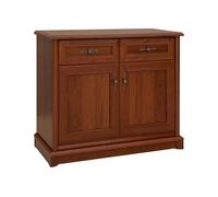 Commode buffet meuble de rangement à 2 portes et 2 tiroirs, couleur châtaigne - Longueur 101 x Profondeur 45 x Hauteur 90,5 cm