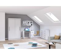 Commode Bureau Étagère murale TOBBY BIS 04 Blanc/Blanc