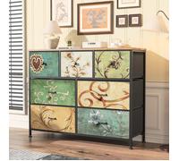 Commode Chambre Adulte, Commode 7 Tiroirs Chiffonnier Meuble De Rangement Coiffeuse Bohème Meuble Tiroir 100x30x78cm