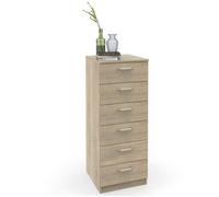 Commode Chambre, Chiffonnier Meuble de Rangement avec 6 Tiroirs, 110x40x40 cm Briebe Prakt Bois