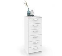 Commode Chambre, Chiffonnier Meuble de Rangement avec 6 Tiroirs, 110x40x40 cm Prakt Briebe