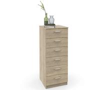 Commode Chambre, Chiffonnier Meuble de Rangement avec 6 Tiroirs, 110x40x40 cm Briebe Prakt Bois