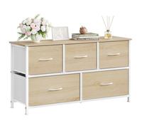 WOLTU Commode 5 Tiroirs 2 Niveaux en Tissu, Meuble de Rangement Industriel