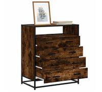 Commode - Chêne fumé - 4 tiroirs - 70x41x83,5 cm - Style industriel
