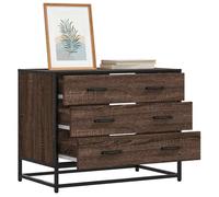 Commode - Chêne marron - 3 tiroirs - 70x41x56 cm - Style industriel