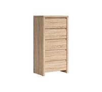 Commode Chiffonier à 5 tiroirs meuble de rangement, coloris chêne Sonoma - Longueur 56 x Profondeur 40,5 x Hauteur 112,5 cm - -