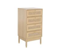 Commode chiffonnier décor bois et cannage 4 tiroirs JUDITH