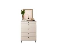 Commode Chiffonnier Meuble de rangement avec 5 tiroirs coloris Blanc - Hauteur 115 x Longueur 82 x profondeur 48 cm - -
