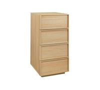 Commode chiffonnier naturel 4 tiroirs effet bois - L 48 x P 43 x H 98.5cm - Kuba