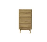 Commode chiffonnier - semainier scandinave finition bois chêne 5 tiroirs L60 cm YSEULT