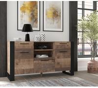 Commode avec 3 Portes, 2 Tiroirs, Meuble de Rangement Salon Multifonctionnel Idéal pour Le Chambre à Coucher, Buffet, Commode de Salon 45 x 155 x 87 cm Chêne Grange Nuka C