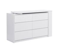 Commode coiffeuse 6 tiroirs et 3 niches - Blanc - BOPANIA