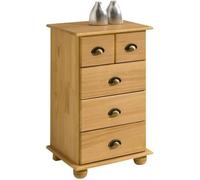 Commode COLMAR chiffonnier apothicaire rangement avec 4 tiroirs en pin massif finition teintée/cirée