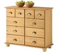 Commode COLMAR chiffonnier apothicaire rangement avec 8 tiroirs en pin massif finition teintée/cirée