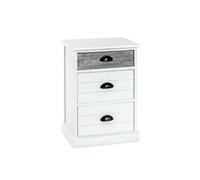 Commode coloris blanchi / gris en bois - L 41 x P 31 x H 60 cm --
