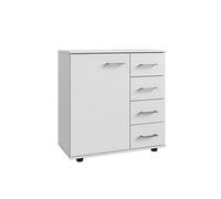 Commode combinée, meuble de rangement coloris Blanc - Longueur 81 x Hauteur 83 x Profondeur 41cm - -