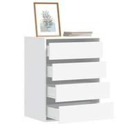 vidaXL Commode d'angle Blanc 60x41x76 cm Bois d'ingénierie, Commode à tiroirs, classeur, Armoire à tiroirs, Armoire de Rangement, Buffet