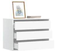 vidaXL Commode d'angle Blanc 80x41x58 cm Bois d'ingénierie, Commode à tiroirs, classeur, Armoire à tiroirs, Armoire de Rangement, Buffet