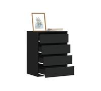 vidaXL Commode d'angle Noir 60x41x76 cm Bois d'ingénierie, Commode à tiroirs, classeur, Armoire à tiroirs, Armoire de Rangement, Buffet