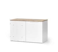 Commode d'angle Wido, 80x50cm avec porte, Blanc/Sonoma, Vicco 51710