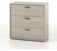 Commode DANY – 3 tiroirs coloris chêne clair robuste