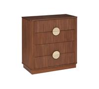 Commode de 4 tiroirs coloris noyer - Longueur 62,5 x Profondeur 29 x Hauteur 11,2 cm - -