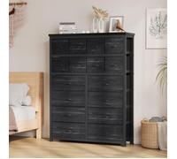 Commode de Chambre-Commode à 16 Tiroirs De Rangement avec Dessus en Bois-GRAVEE-buffet en bois-armoire de chambre,101 × 30 × 130cm