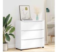 Commode de chambre - VIDAXL - 80 x 31 x 81 cm - Bois d'ingénierie - 1 tiroir (glissières à billes) - Blanc brillant